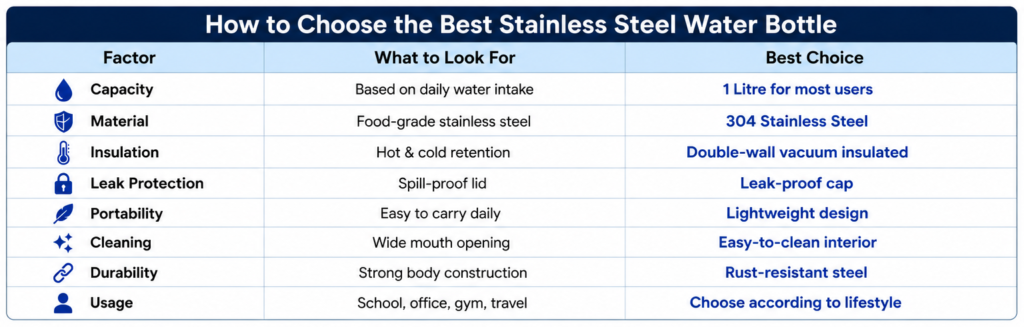 How to choose the best stainless steel water bottle in India